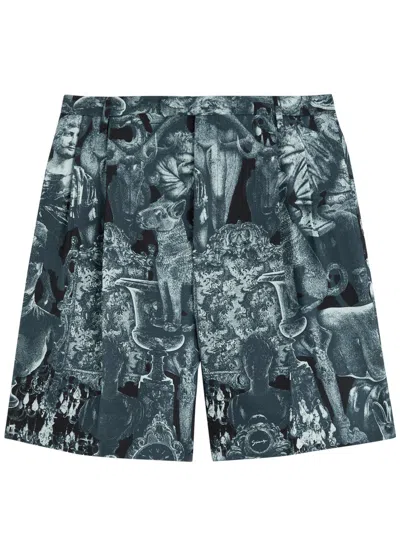 Givenchy Printed Silk-twill Shorts In Black
