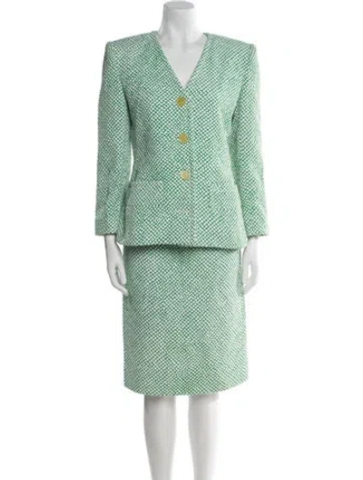 Pre-owned Givenchy Printed Skirt Suit In Green