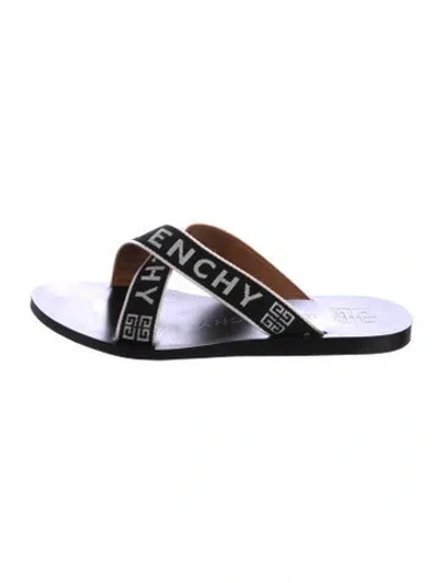 Pre-owned Givenchy Printed Slides In Black