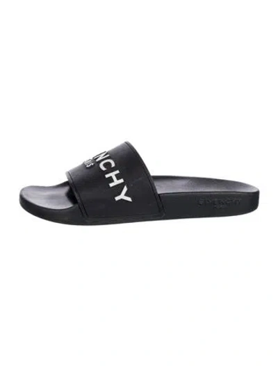 Pre-owned Givenchy Printed Slides In Black