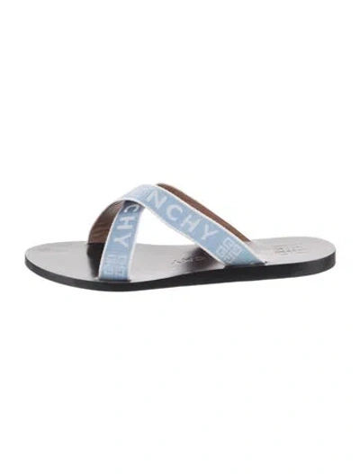 Pre-owned Givenchy Printed Slides In Blue
