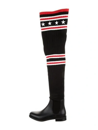 Pre-owned Givenchy Printed Sock Boots In Black