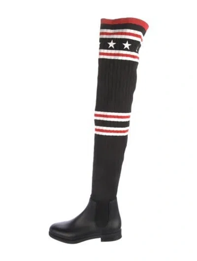 Pre-owned Givenchy Printed Sock Boots In Black