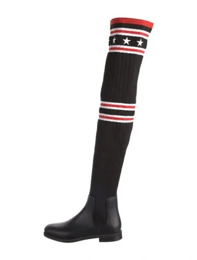 Pre-owned Givenchy Printed Sock Boots In Black
