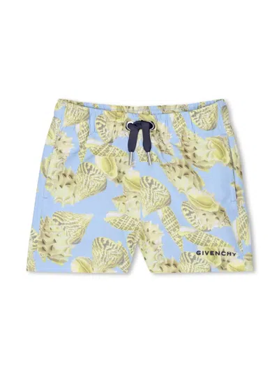 Givenchy Babies' Printed Swim Shorts In Blue