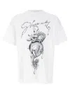 Givenchy T-shirt In Cotton With Chandelier And Snake Print In White