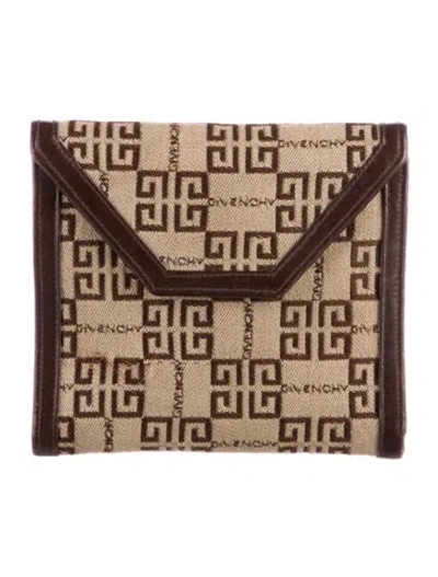 Pre-owned Givenchy Printed Wallet In Brown