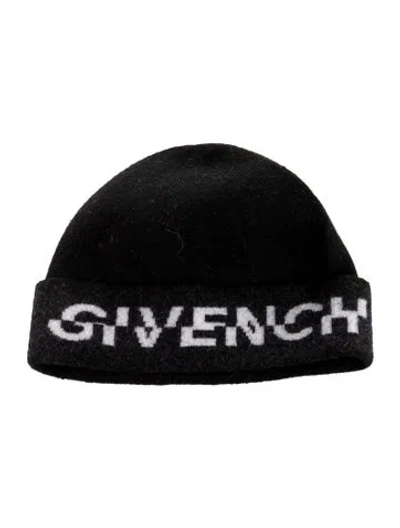 Pre-owned Givenchy Printed Wool Beanie In Black