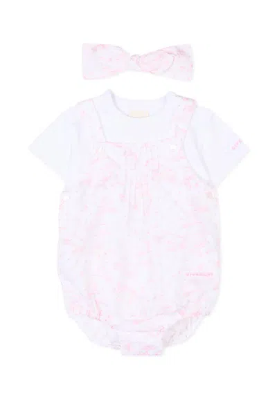 Givenchy Babies' Printed-overalls T-shirt Set In White