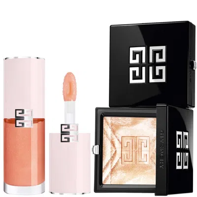 Givenchy Prisme Libre Highlighter Powder & Perfecto Serum Lip Oil Bundle (various Shades) - Pearly Peach