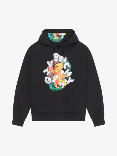 Givenchy Psychedelic Boxy Fit Hoodie In Fleece In Black