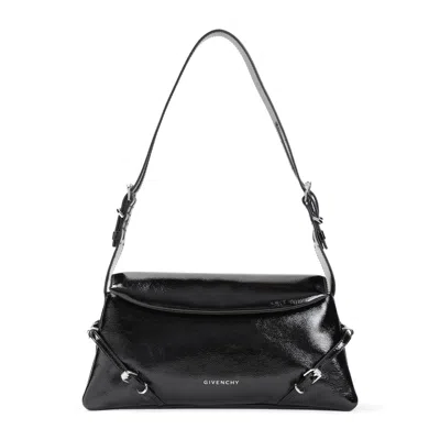 Givenchy P'tit Voyou Piccola Leather Patent Shoulder Bag In Black
