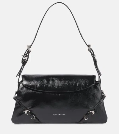 Givenchy Ptit Voyou Black Shoulder Bag With Logo Lettering On The Front And Adjustable Shoulder Strap In Leat