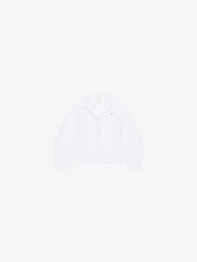 Givenchy Poplin Cocoon-sleeve Cropped Shirt In White