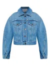 Givenchy Puffed-sleeve Denim Jacket In Blue