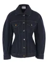Givenchy Cocoon-sleeve Waisted Denim Jacket In Blue