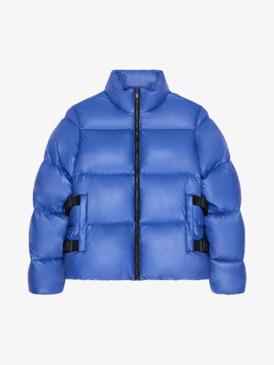Givenchy Puffer Jacket With Buckles In Royal Blue