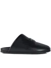 Givenchy Leather Slippers Featuring Flat Sole Design In Black