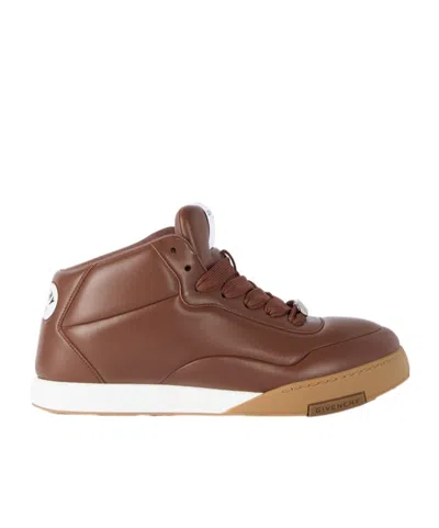 Givenchy Puffy Yard Mid-top Sneakers In Nappa Leather In Brown