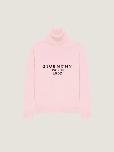 GIVENCHY TURTLENECK SWEATER IN WOOL CASHMERE WITH GIVENCHY SIGNATURE