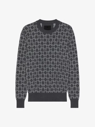 Givenchy Pull En Jacquard Monogramme 72 In Medium Grey