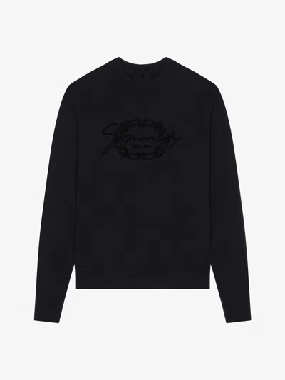 Givenchy Sweater In Wool With  Medallion In Black