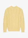 Givenchy Womens Monogram Cable-knit Wool-blend Jumper Pale Yellow In Yellow