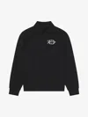 Givenchy Embroidered Logo Fleece Polo Sweatshirt In Black