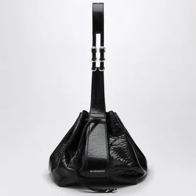 Givenchy Pumpkin Medium Bag In Black Cracked Patent Leather