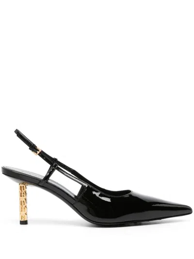 Givenchy G Cube Patent Leather Slingback Pumps In Black