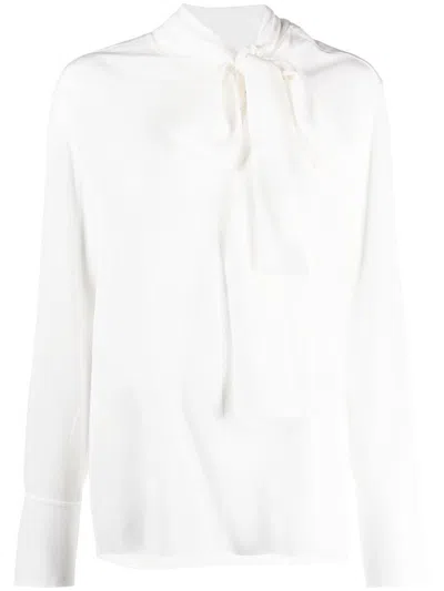 Givenchy Pussy-bow Silk Blouse In White
