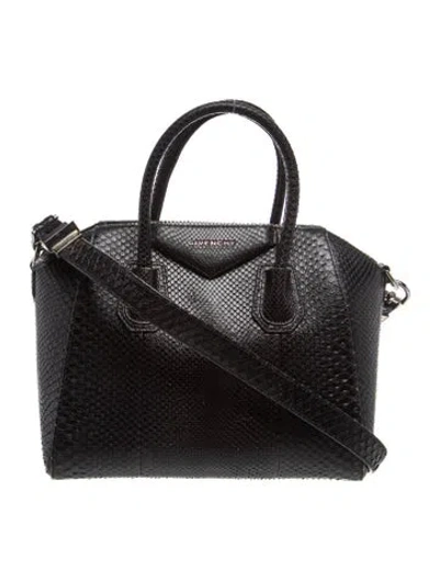 Pre-owned Givenchy Python Antigona Small In Black