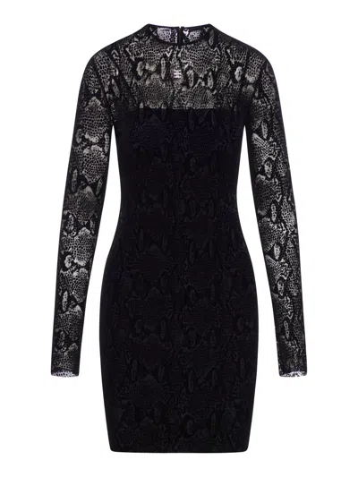 GIVENCHY PYTHON PRINT TULLE DRESS WITH 4G DETAIL