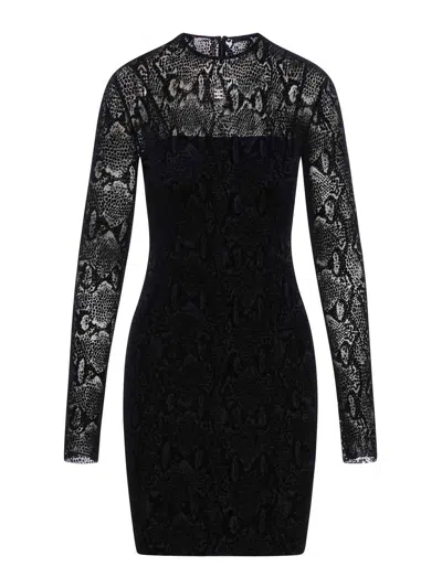 GIVENCHY PYTHON PRINT TULLE DRESS WITH 4G DETAIL