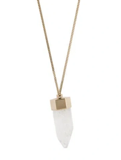 Pre-owned Givenchy Quartz Pendant Necklace, 33" In Multi