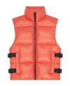 Givenchy Sleeveless Puffer Jacket With Buckles In Red