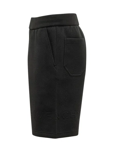 Givenchy Quilted Logo Shorts In Black