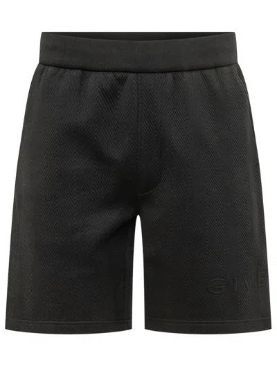 Givenchy Quilted Logo Shorts In Black