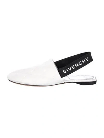 Pre-owned Givenchy Quilted Pattern Leather Mules In Black/white