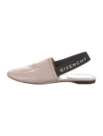 Pre-owned Givenchy Quilted Pattern Leather Mules In Neutrals