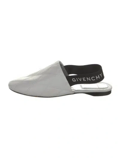 Pre-owned Givenchy Quilted Pattern Leather Mules In White