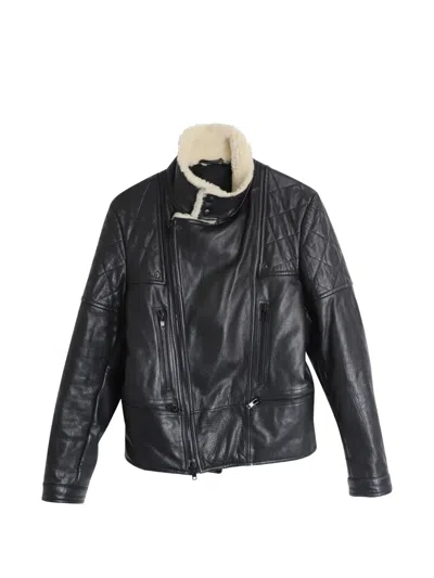 Pre-owned Givenchy Quilted Shearling-lined Jacket In Black