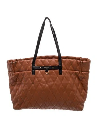 Pre-owned Givenchy Quilted Tote In Brown