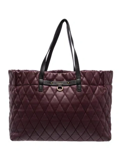 Pre-owned Givenchy Quilted Tote In Red