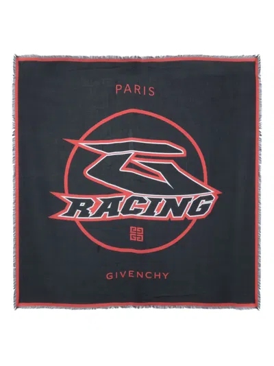 Givenchy Racing-print Square Scarf In Black