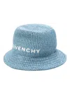 Givenchy Woven Raffia Bucket Hat In Blue