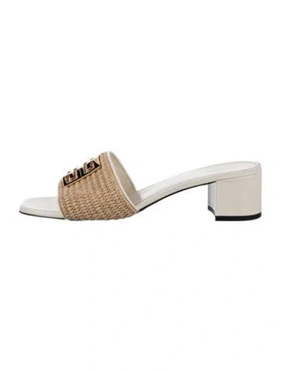 Pre-owned Givenchy Raffia Slides In Neutrals