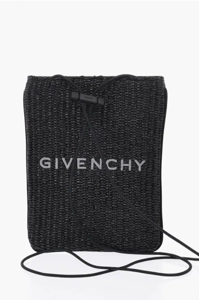 Givenchy Raffia Smartphone Pouch With Leather Interior