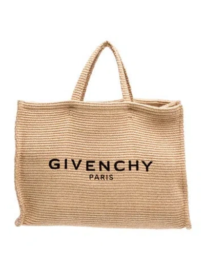 Pre-owned Givenchy Raffia Tote In Neutral