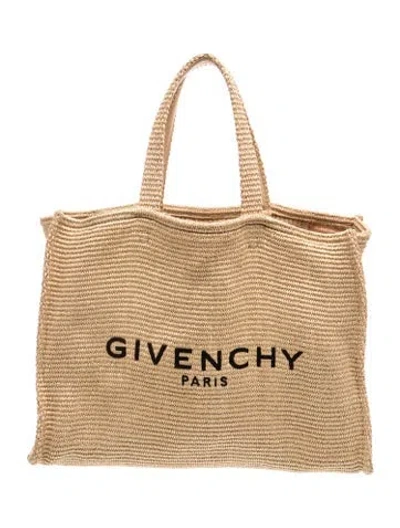 Pre-owned Givenchy Raffia Tote In Neutral
